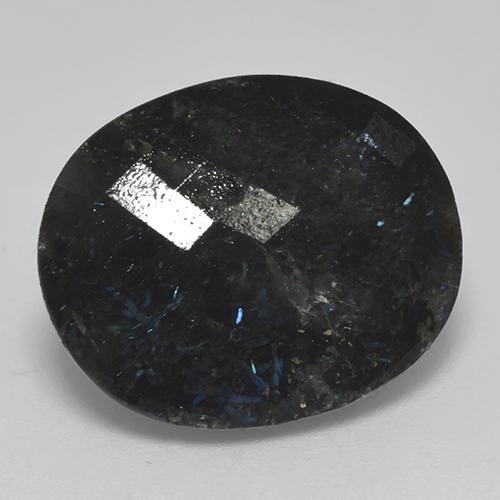 Nuummita negro natural de 14,99 ct, corte óvalo, opaco