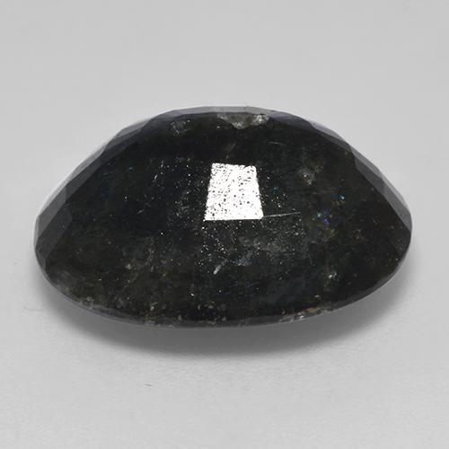Nuummita negro natural de 14,99 ct, corte óvalo, opaco
