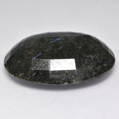 Nuummita negro natural de 40,80 ct, corte óvalo, opaco