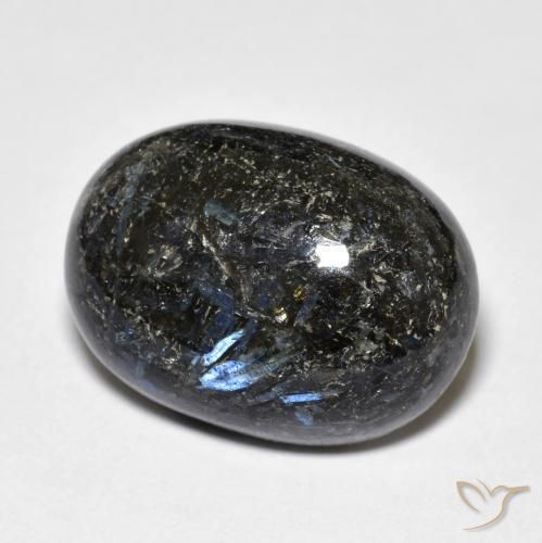 20.81ct Natural Negro Nuummite, Ovalada, Opaco