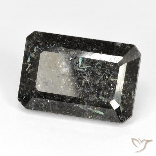 Nuummite Negro natural de 16.29 ct, Corte Octágono / Esmeralda, Opaco