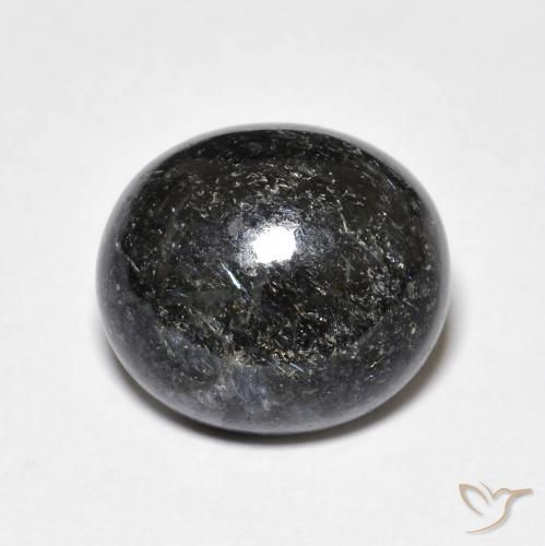 8.16ct Natural Negro Nuummite, Ovalada, Opaco
