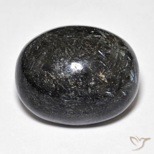 29.00ct Natural Negro Nuummite, Ovalada, Opaco