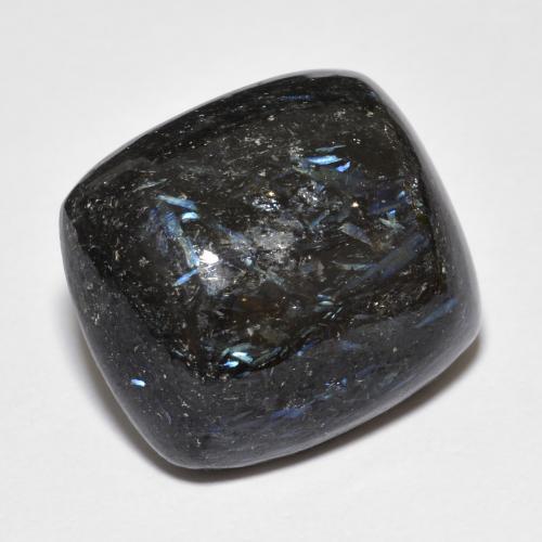 Nuummita negro natural de 17,72 ct, corte cojín, opaco