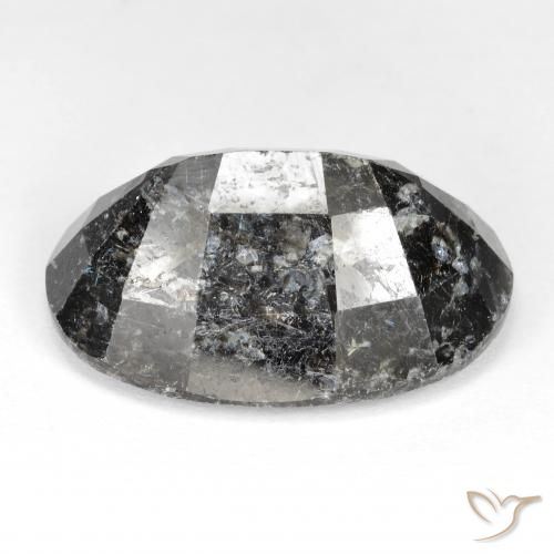 Nuummite Negro con destello azul natural de 27.22 ct, Ovalada, Opaco