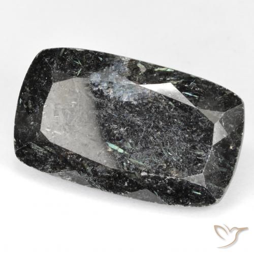 Nuummite Negro con destello azul natural de 29.18 ct, Forma Cojín, Opaco