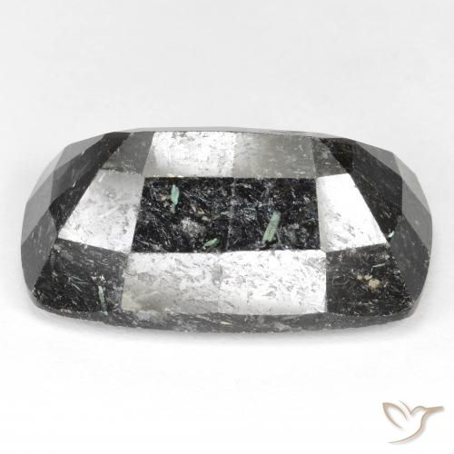 Nuummite Negro con destello azul natural de 29.18 ct, Forma Cojín, Opaco