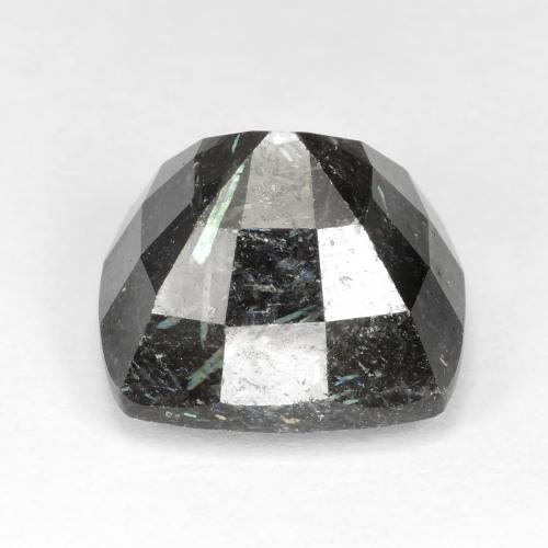 Nuummita negro natural de 12,07 ct, corte cojín, opaco