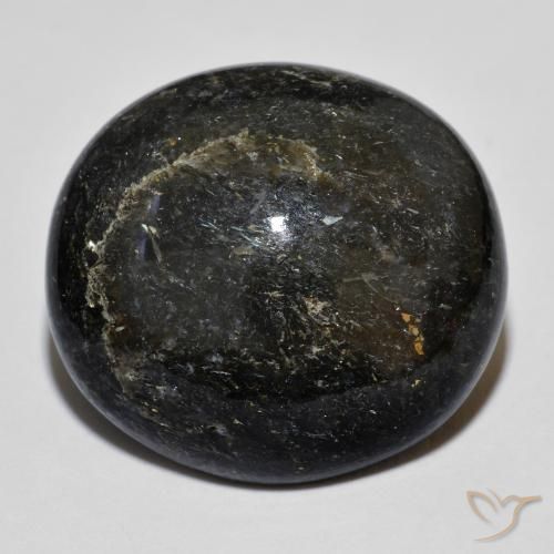 Nuummita negro natural de 21,06 ct, corte óvalo, opaco