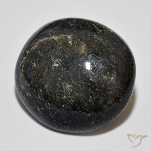 Nuummita negro natural de 21,06 ct, corte óvalo, opaco