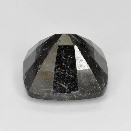 Nuummita negro natural de 7,92 ct, corte cojín, opaco
