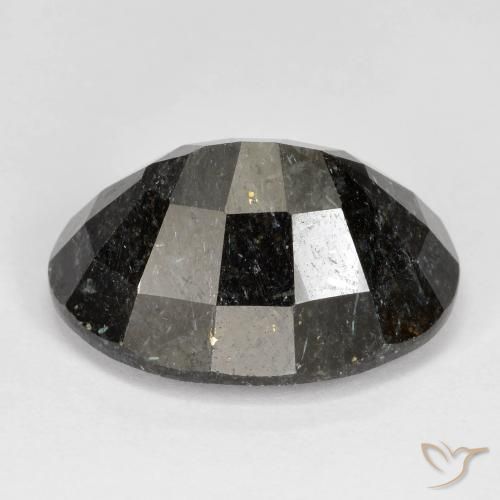 Nuummite Negro con destello azul natural de 22.20 ct, Ovalada, Opaco