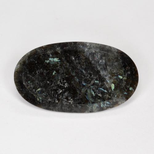 Nuummite Negro con destello azul natural de 7.30 ct, Corte Óvalo, Opaco