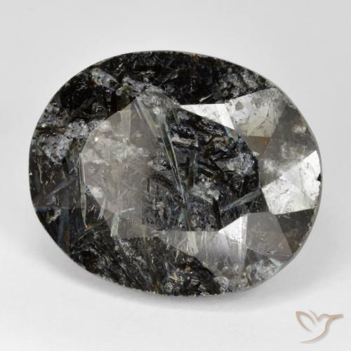 Nuummite Negro con destello azul natural de 31.63 ct, Ovalada, Opaco