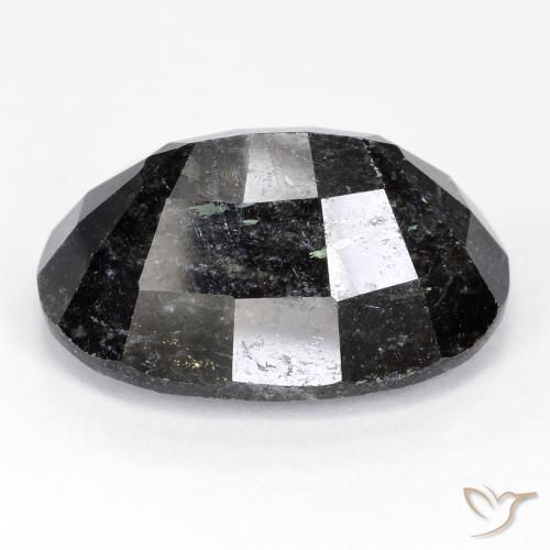 Nuummite Negro con destello azul natural de 29.76 ct, Ovalada, Opaco