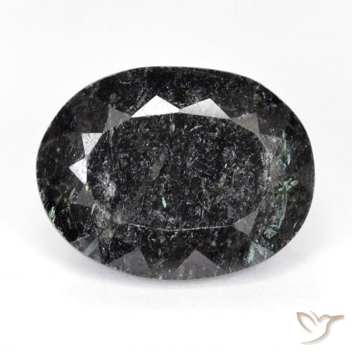 20.28ct Natural Negro con destello azul Nuummite, Ovalada, Opaco
