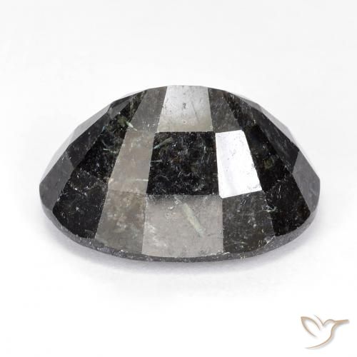 Nuummite Negro con destello azul natural de 20.28 ct, Ovalada, Opaco