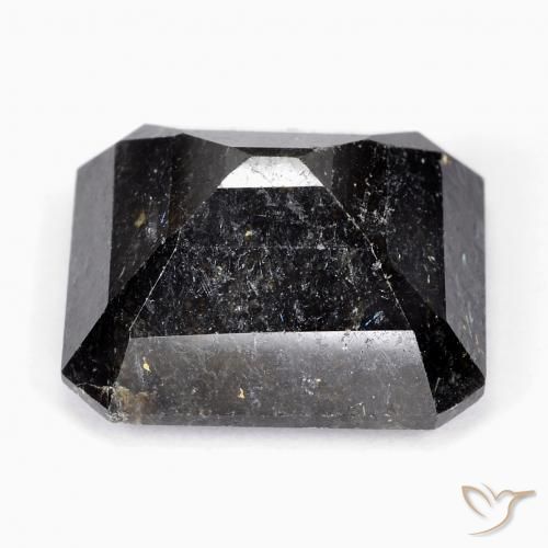 Nuummite Negro con destello azul natural de 26.45 ct, Corte Octágono / Esmeralda, Opaco