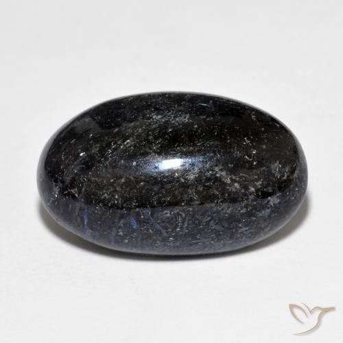 10.77ct Natural Negro con destello azul Nuummite, Ovalada, Opaco