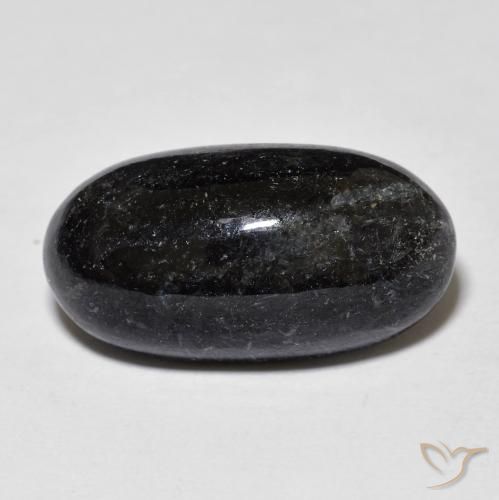 14.55ct Natural Negro con destello azul Nuummite, Ovalada, Opaco