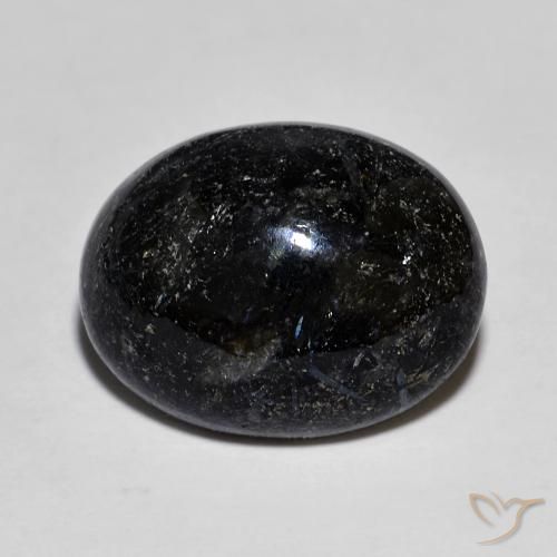 10.82ct Natural Negro con destello azul Nuummite, Ovalada, Opaco