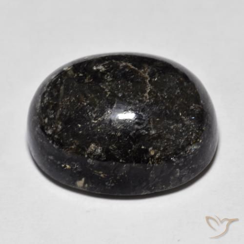Nuummite Negro con destello azul natural de 27.76 ct, Ovalada, Opaco