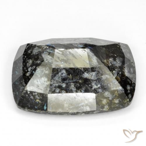 Nuummite Negro con destello azul natural de 28.35 ct, Forma Cojín, Opaco