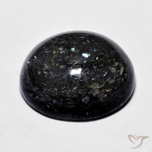 Nuummite Negro con destello azul natural de 21.70 ct, Ovalada, Opaco