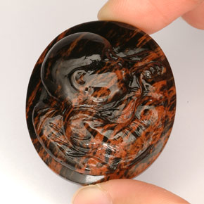 Obsidiana marrón natural de 66,88 ct, forma elegante, opaco