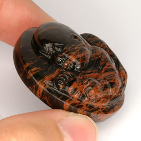Obsidiana marrón natural de 66,88 ct, forma elegante, opaco