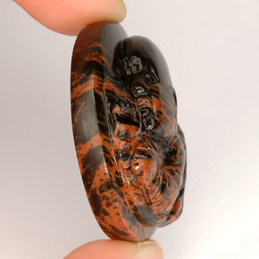 Obsidiana marrón natural de 66,88 ct, forma elegante, opaco
