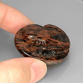 Obsidiana marrón natural de 66,17 ct, corte óvalo, opaco