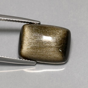 Obsidiana Brillo dorado natural de 7.58 ct, Corte Cojín, Opaco