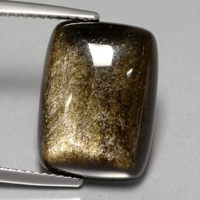 Obsidiana amarillo natural de 7,76 ct, corte cojín, opaco
