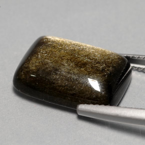 Obsidiana amarillo natural de 7,76 ct, corte cojín, opaco