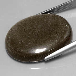 Obsidiana Brillo dorado natural de 30.57 ct, Corte Óvalo, Opaco