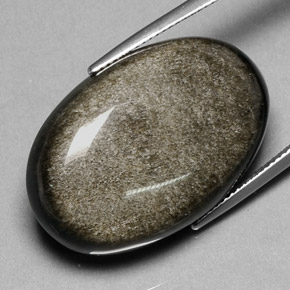 Obsidiana Brillo dorado natural de 35.47 ct, Corte Óvalo, Opaco