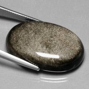 Obsidiana Brillo dorado natural de 35.47 ct, Corte Óvalo, Opaco