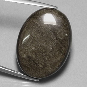 Obsidiana amarillo natural de 27,12 ct, corte óvalo, opaco