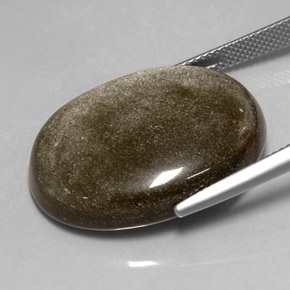 Obsidiana amarillo natural de 25,94 ct, corte óvalo, opaco