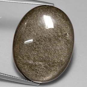 Obsidiana amarillo natural de 25,82 ct, corte óvalo, opaco