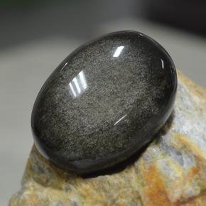 Obsidiana negro natural de 31,38 ct, corte óvalo, opaco