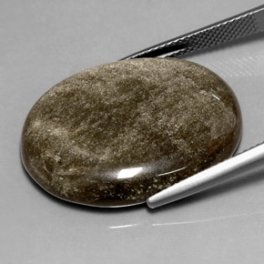 Obsidiana Brillo dorado natural de 23.77 ct, Corte Óvalo, Opaco