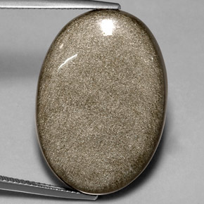 Obsidiana amarillo natural de 24,59 ct, corte óvalo, opaco