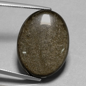 Obsidiana amarillo natural de 25,01 ct, corte óvalo, opaco
