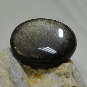 Obsidiana negro natural de 30,72 ct, corte óvalo, opaco
