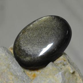 Obsidiana negro natural de 30,72 ct, corte óvalo, opaco
