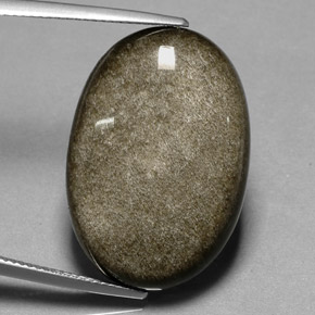 Obsidiana amarillo natural de 24,01 ct, corte óvalo, opaco