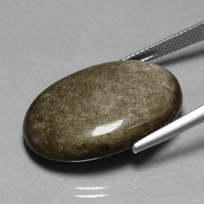 Obsidiana amarillo natural de 24,01 ct, corte óvalo, opaco