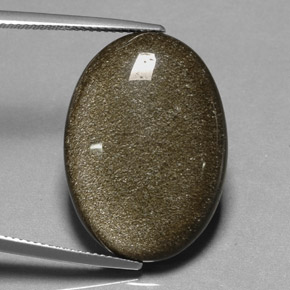Obsidiana Brillo dorado natural de 18.91 ct, Corte Óvalo, Opaco